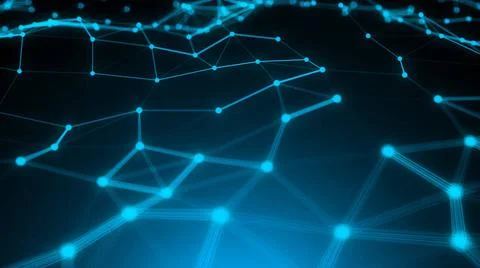 Abstract connection dots. Technology background. Digital drawing blue them... Stockfoto's