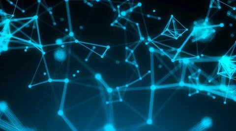 Abstract connection dots. Technology background. Digital drawing blue them... Foto stock