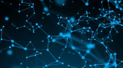 Abstract connection dots. Technology background. Digital drawing blue them... Stock Photos