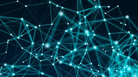 Abstract connection dots. Technology background. Digital drawing blue them... 스톡 사진