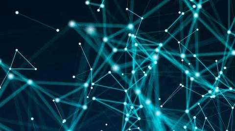 Abstract connection dots. Technology background. Digital drawing blue them... 스톡 사진