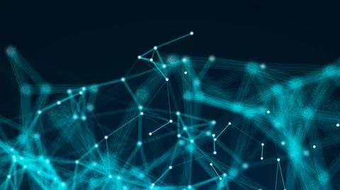 Abstract connection dots. Technology background. Digital drawing blue them... Stock Photos