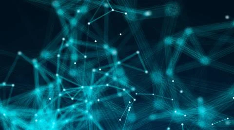 Abstract connection dots. Technology background. Digital drawing blue them... Foto stock