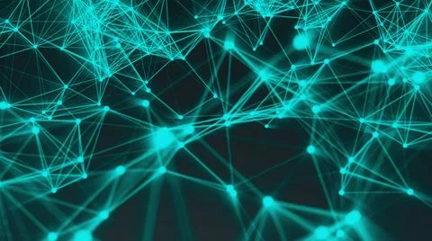 Abstract connection dots. Technology background. Digital drawing blue them... Stockfoto's