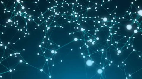 Abstract connection dots. Technology background. Digital drawing blue them... Foto stock