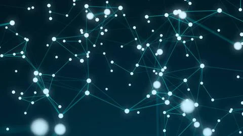 Abstract connection dots. Technology background. Digital drawing blue them... Foto stock