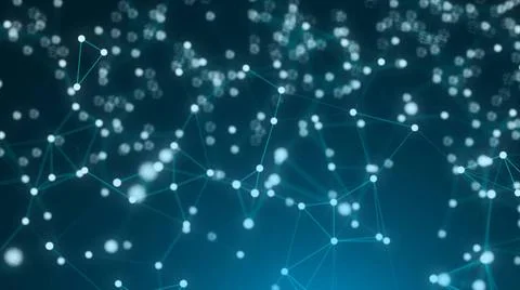 Abstract connection dots. Technology background. Digital drawing blue them... 스톡 사진