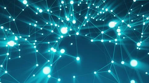 Abstract connection dots. Technology background. Digital drawing blue them... 스톡 사진