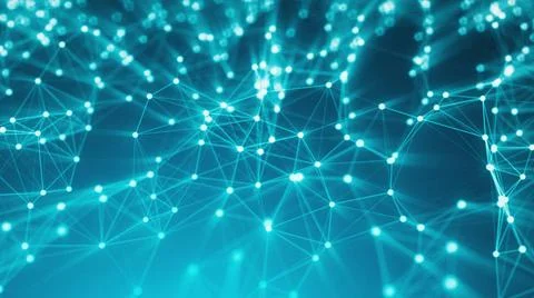 Abstract connection dots. Technology background. Digital drawing blue them... 스톡 사진