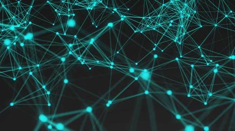 Abstract connection dots. Technology background. Digital drawing blue them... Stockfoto's