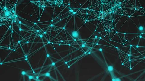 Abstract connection dots. Technology background. Digital drawing blue them... Stockfoto's