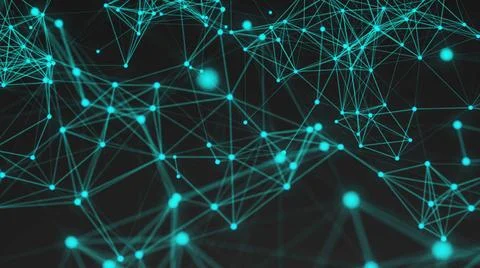 Abstract connection dots. Technology background. Digital drawing blue them... Foto stock