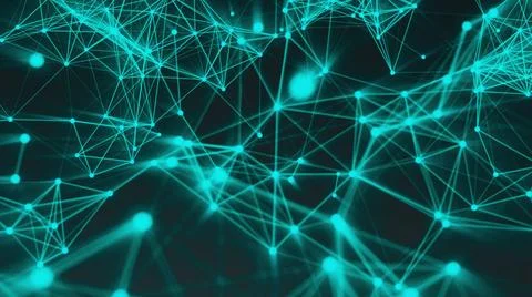 Abstract connection dots. Technology background. Digital drawing blue them... Stock Photos