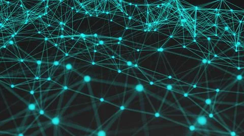 Abstract connection dots. Technology background. Digital drawing blue them... Stock Photos