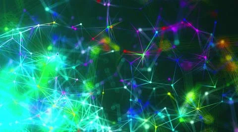 Abstract connection dots. Technology background. Network concept. 3d rende... 스톡 사진