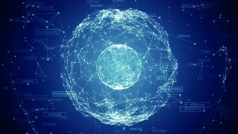 Abstract connection global data network technology Video stock 88142649