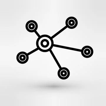 Abstract connection icon logo design made of  pieces - various geometric shapes 스톡 일러스트
