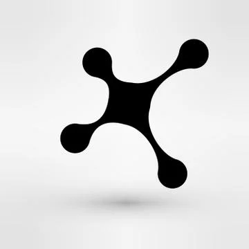 Abstract connection icon logo design made of  pieces - various geometric shapes 스톡 일러스트