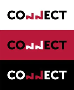 Abstract connection icon logo design made of color pieces - various geometric Stock Illustration