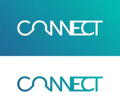 Abstract connection icon logo design made of color pieces - various geometric Stock Illustration
