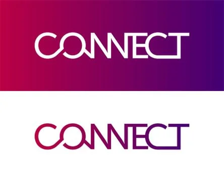 Abstract connection icon logo design made of color pieces - various geometric Stock Illustration