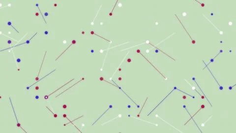 Abstract Connection Network with Colorful Dots and Lines on Light Green Bac.. Stock-Illustration