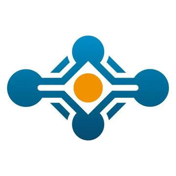 Abstract Connection Network Icon Logo Design Modern Technology Template Stock Illustration