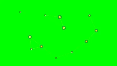 Abstract connection nodes represented as glowing dots on a green background 스톡 동영상 341839318