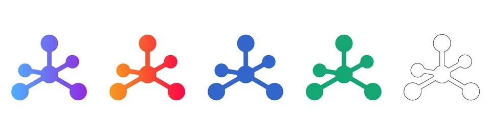 Abstract Connection Point Network Icons Stock Illustration