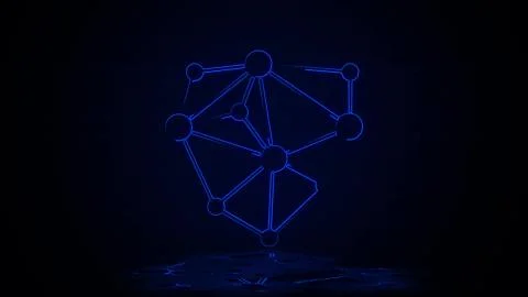 Abstract connection points and lines in neon effect mp4 video Stock Illustration