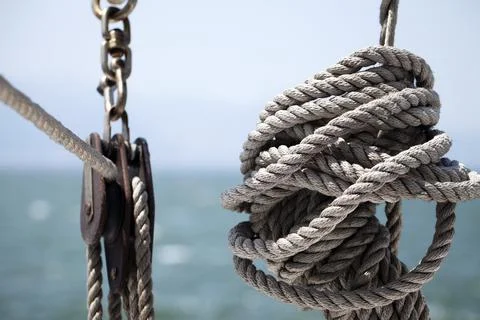 Abstract Connection of Rope Lines 스톡 사진