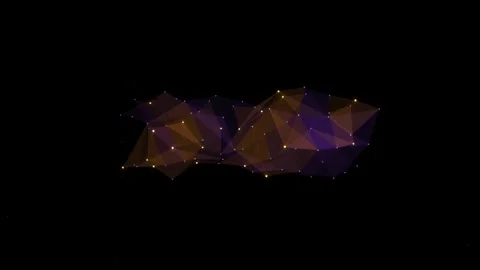 Abstract connection web with glowing orange purple nodes floating in dark s.. Stock Footage 345041281