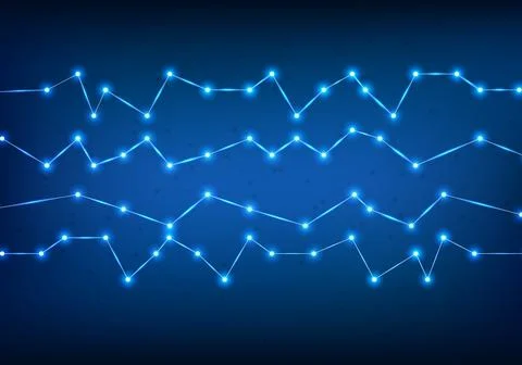 Abstract connections on blue background. Tech concept. Illustrazione stock