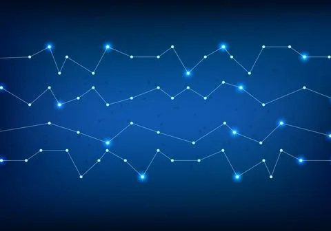 Abstract connections on blue background. Tech concept. イラスト素材