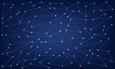 Abstract connections on blue background. Tech concept. Stock Illustration