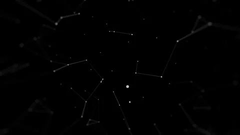 Abstract Connections in Dark Space with Glowing Dots and Lines 動画素材 341780560