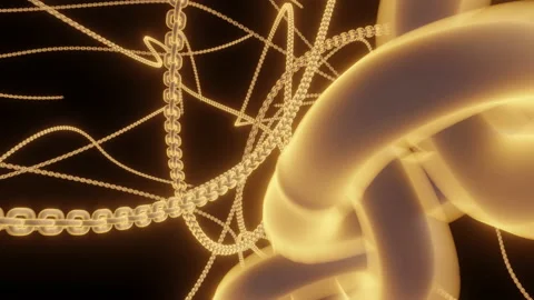 Abstract connections from multiple chains. Video stock 165308540