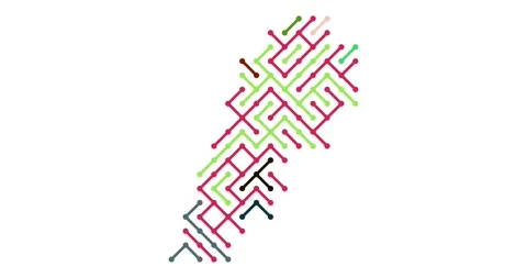 Abstract Connectivity Concept via Lebanon Map Silhouette Stock Footage 328064976