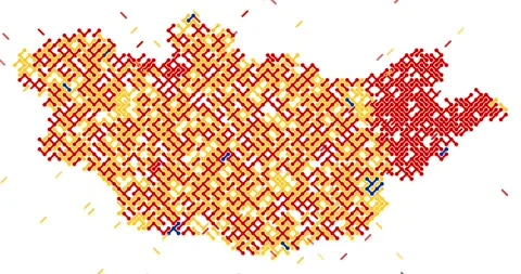 Abstract Connectivity Concept via Mongolia Map Silhouette Stock Footage 327599382