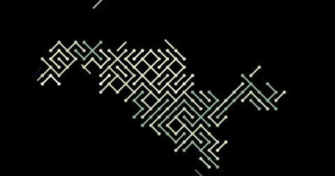 Abstract Connectivity Concept via Uzbekistan Map Silhouette Stock Footage 328356314