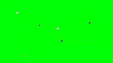 Abstract constellation of connected dots against a solid green background Stock Footage 341839253