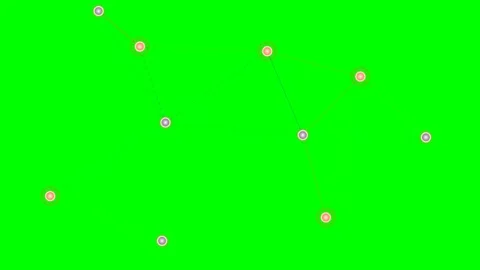 Abstract constellation formation connected by thin lines on green background Stock Footage 341824299