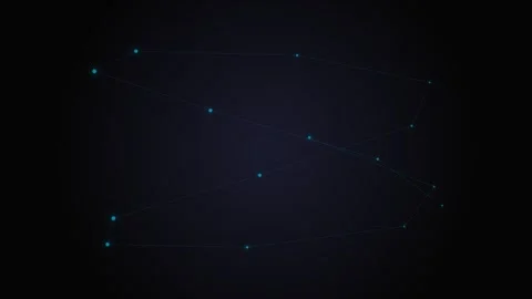 Abstract constellation of glowing blue dots connected by thin faint lines Video stock 339619213