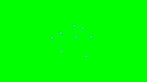 Abstract constellation of glowing blue dots connected on a green background Stock Footage 340902905