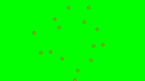 Abstract constellation of glowing golden dots on a bright green background Video stock 341822431