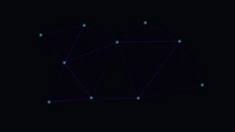 Abstract constellation of interconnected glowing nodes on a dark background Video stock 338310420