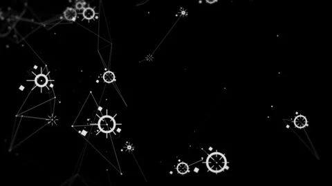 Abstract Constellation Line and Node Network Animation on Dark Background 動画素材 347008532