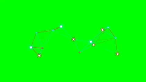 Abstract constellation pattern with glowing nodes on a vivid green background Stock Footage 341839204