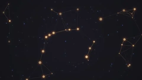 Abstract constellations connect glowing stars with lines cosmic night sky b.. Stock Footage 340971076