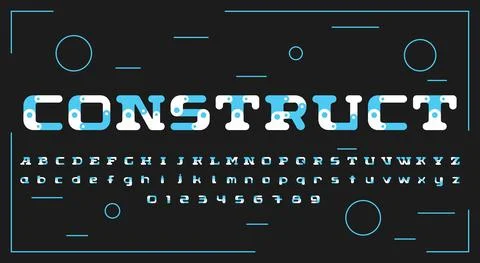 Abstract construct style font Stock Illustration